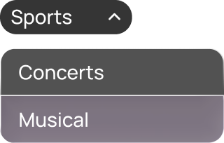 Dropdown, an option selected