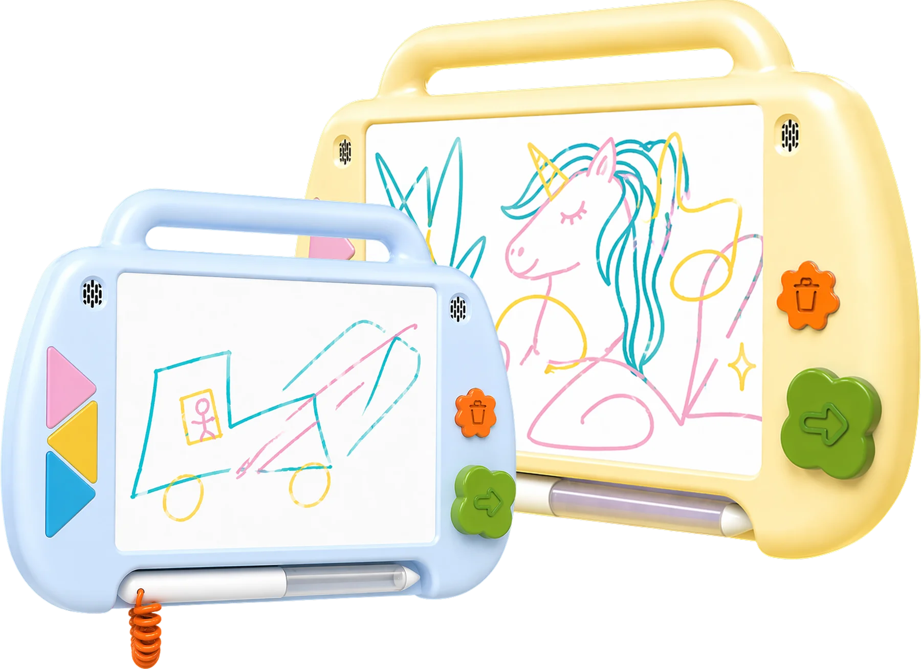 Fig. 09 — Two tablets, one drawing: they sync for shared play