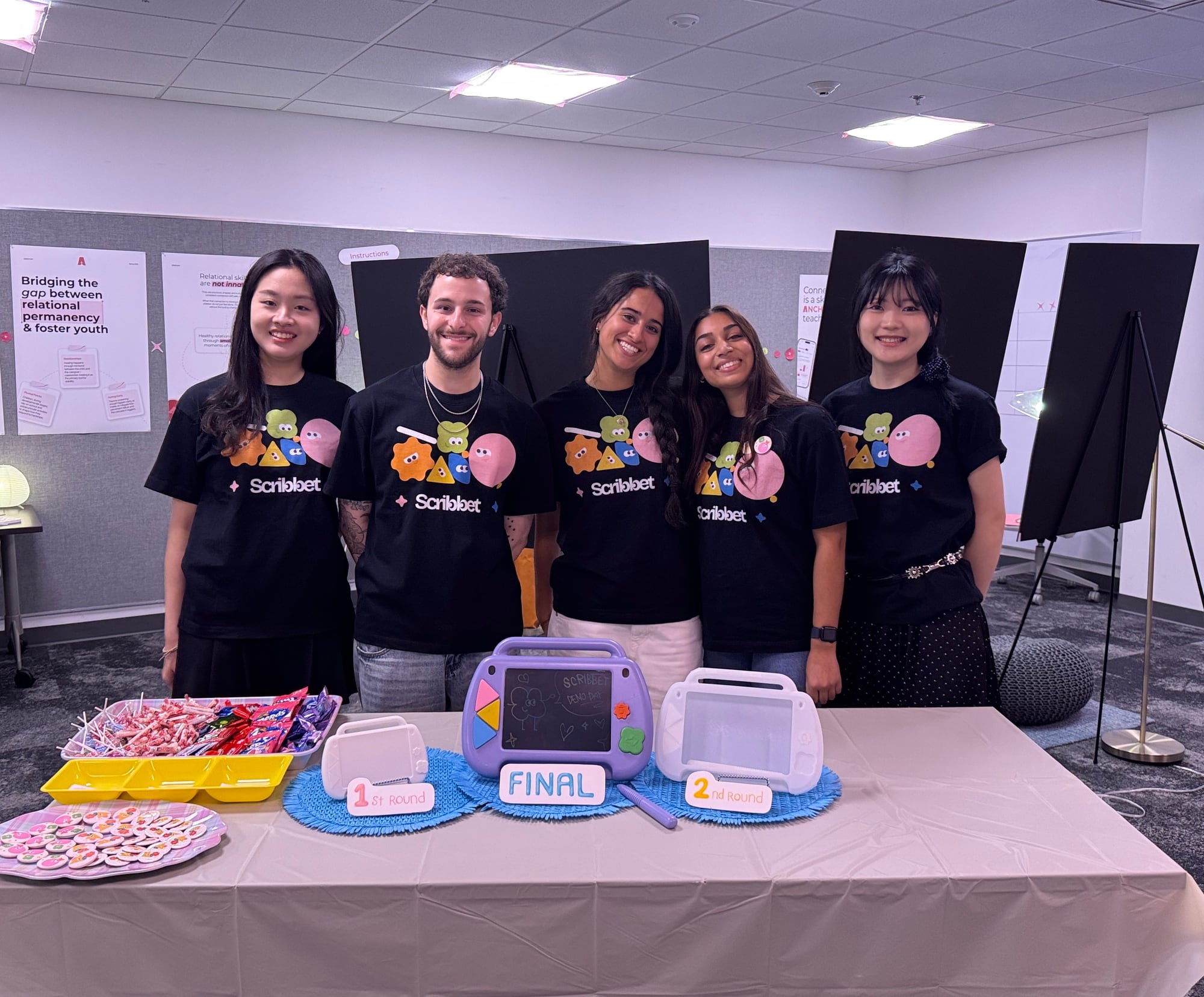 Fig. 15 — Demo day. Team K.I.D.S at the table: first round, final, second round