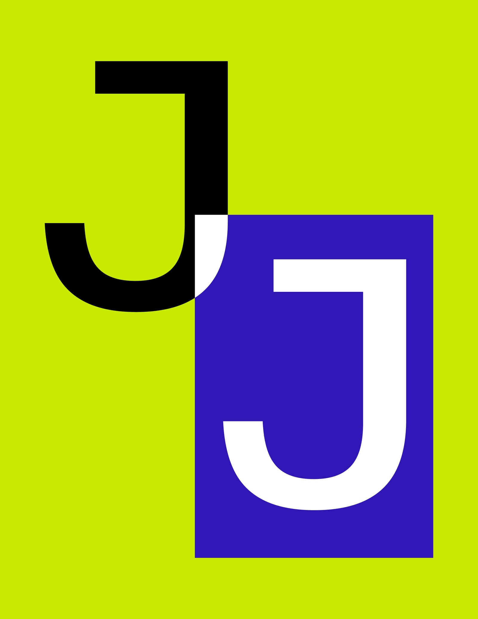 Fig. 01 — J · I · W · O · O — five posters, one letter each