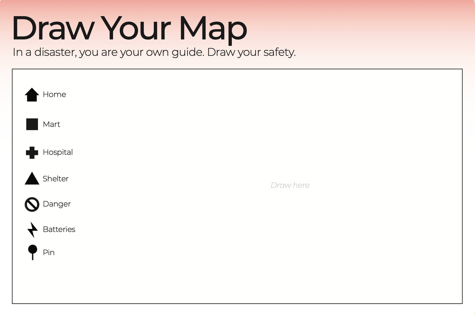 Fig. 07 — Draw your map: in a disaster you are your own guide